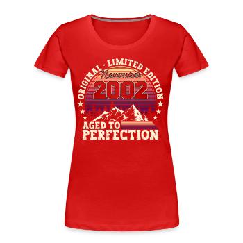 November Jahrgang 2002 - 20. Geburtstag Geschenk - Frauen Premium Bio T-Shirt - Navy - Vorne - Mia (176cm)