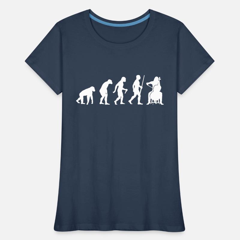 Cello Player Evolution Frauen Premium Bio T-Shirt