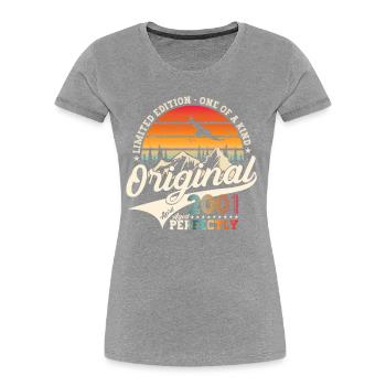 22. Geburtstag Mann Original April Jahrgang 2001 - Frauen Premium Bio T-Shirt - Navy - Vorne - Mia (176cm)