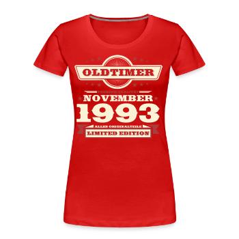 30th Birthday Vintage November Vintage 1993 - Women's Premium Organic T-Shirt - navy - Front - Mia (176cm)