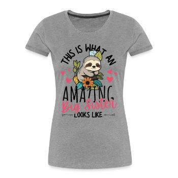 Schwangerschaft verkünden mit süßem Faultier - Frauen Premium Bio T-Shirt -  - Vorne - Mia (176cm)