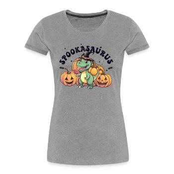 Süßer Spookasaurus für Halloween-Fans mit Hexenhut - Frauen Premium Bio T-Shirt - Navy - Vorne - Mia (176cm)