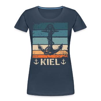 Kiel Spruch Kieler Souvenir - Frauen Premium Bio T-Shirt - Navy - Vorne - Mia (176cm)