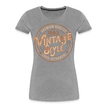 Vintage 1963 Retro 1963 Birthday Gift - Women's Premium Organic T-Shirt - navy - Front - Mia (176cm)