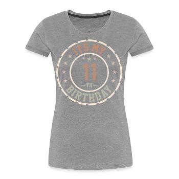 C'est Mon 11e Anniversaire Cadeau 11 Ans - T-shirt bio Premium Femme - bleu marine - Devant - Mia (176cm)