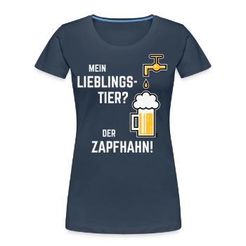 XLieblingstier (Dreifarbig) - Frauen Premium Bio T-Shirt - Navy - Vorne - Mia (176cm)
