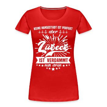 Lübeck - Frauen Premium Bio T-Shirt -  - Vorne - Mia (176cm)