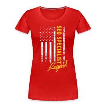 SEO Manager Legende - Frauen Premium Bio T-Shirt - Navy - Vorne - Mia (176cm)