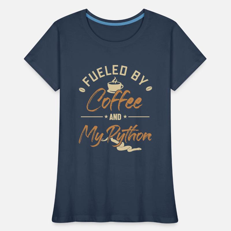 Alimenté par le café et mon Python Python Banana Ball T-shirt bio Premium Femme