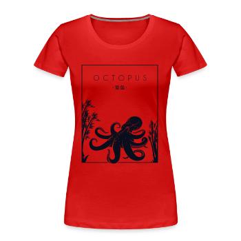 Octopus Chinese Hanzi Cephalopoda Octopodes - Women's Premium Organic T-Shirt - navy - Front - Mia (176cm)