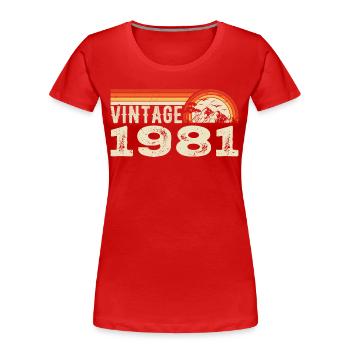 Jahrgang 1981 Retro 1981 Geburtstagsgeschenk - Frauen Premium Bio T-Shirt - Navy - Vorne - Mia (176cm)