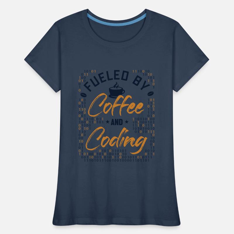 Fueled by Coffee and Coding Developer Coder Frauen Premium Bio T-Shirt