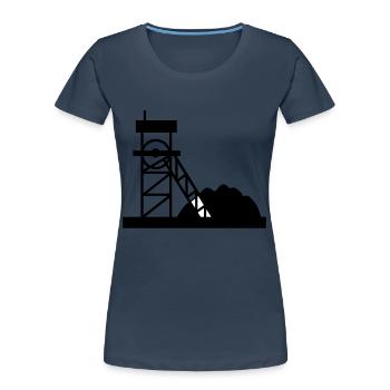 Charbon travail idée mine cadeau mine Hobby - T-shirt bio Premium Femme - bleu marine - Devant - Mia (176cm)