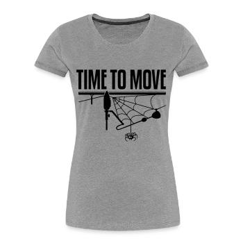TIME TO MOVE - Women's Premium Organic T-Shirt - navy - Front - Mia (176cm)