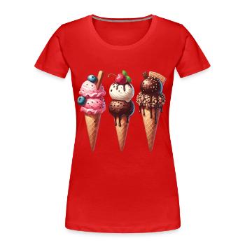 Crème glacée - T-shirt bio Premium Femme - bleu marine - Devant - Mia (176cm)