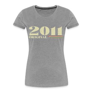 Original 2011 Jahrgang 2011 Retro Geburtstag 2011 - Frauen Premium Bio T-Shirt - Navy - Vorne - Mia (176cm)