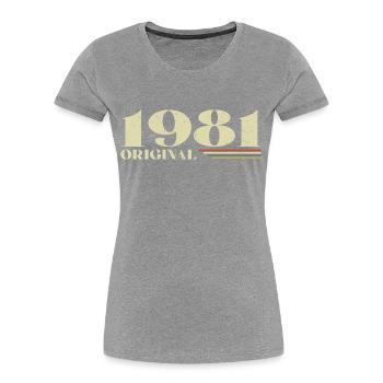 Original 1981 Vintage 1981 Retro Birthday 1981 - Women's Premium Organic T-Shirt - navy - Front - Mia (176cm)