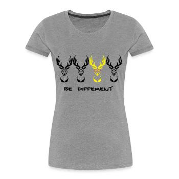 Be different! Un cerf Nerd Geek 3c - T-shirt bio Premium Femme - bleu marine - Devant - Mia (176cm)