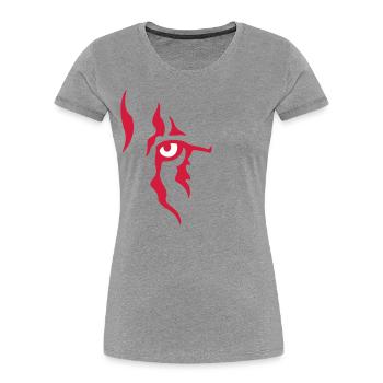 Œil de lion (gauche) - T-shirt bio Premium Femme - bleu marine - Devant - Mia (176cm)