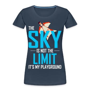 Wingsuit fliegen Base Jumping Fallschirmspringen Wingsuiting - Frauen Premium Bio T-Shirt - Navy - Vorne - Mia (176cm)