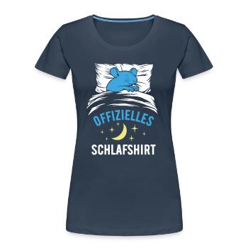 Offizielles Schlafshirt lustige Ratte, Geschenk - Frauen Premium Bio T-Shirt - Navy - Vorne - Mia (176cm)