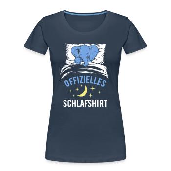 Offizielles Schlafshirt lustiges Elefant Geschenk - Frauen Premium Bio T-Shirt - Navy - Vorne - Mia (176cm)