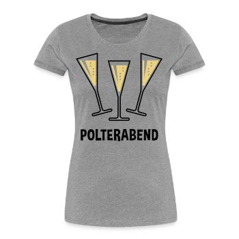 Polterabend (JGA / Sektgläser / Trichter Zu / 2C) - Frauen Premium Bio T-Shirt - Navy - Vorne - Mia (176cm)
