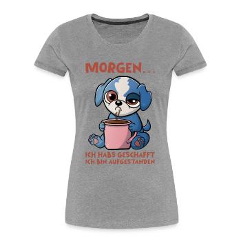 Morning grouch dog - Women's Premium Organic T-Shirt - navy - Front - Mia (176cm)
