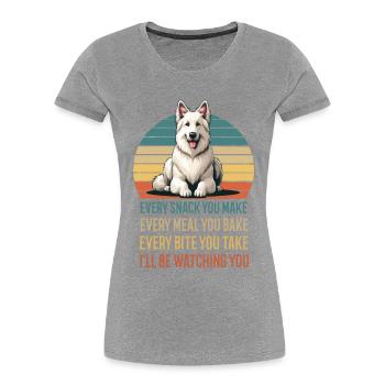 Every snack you make White Shepherd Dog - Women's Premium Organic T-Shirt - navy - Front - Mia (176cm)