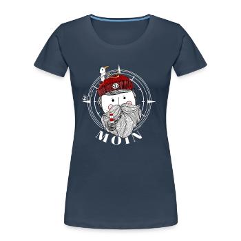 Seeman - Moin Matrose - Frauen Premium Bio T-Shirt - Navy - Vorne - Mia (176cm)
