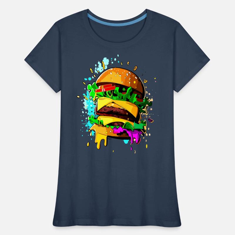 Graffiti Burger Farbenfroher Cheeseburger Frauen Premium Bio T-Shirt