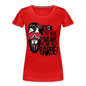 tete de mort hipster barbu citation rien parlant b - T-shirt bio Premium Femme - bleu marine - Devant - Mia (176cm)