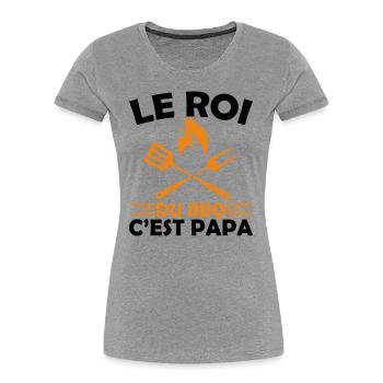 Le Roi Du Bbq C'est Papa Fête Des Pères Cadeau Bbq - T-shirt bio Premium Femme - bleu marine - Devant - Mia (176cm)