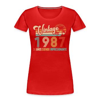 Anniversaire Vintage Idée Cadeau D Anniversaire 36 - T-shirt bio Premium Femme - bleu marine - Devant - Mia (176cm)