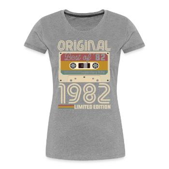 Vintage Geburtstag Original Geschenkidee 1982 - Frauen Premium Bio T-Shirt - Navy - Vorne - Mia (176cm)