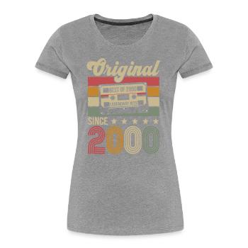 Vintage Geburtstag Original Geschenkidee 2000 - Frauen Premium Bio T-Shirt - Navy - Vorne - Mia (176cm)
