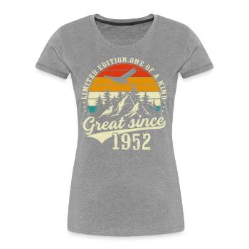 Einzigartig seit 1952 - Frauen Premium Bio T-Shirt - Navy - Vorne - Mia (176cm)