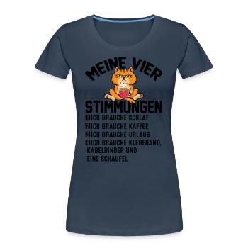 Meine Vier Stimmungen - Frauen Premium Bio T-Shirt - Navy - Vorne - Mia (176cm)