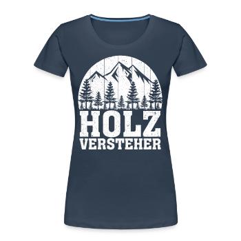 Holzversteher Chainsaw Retro Forest Woodworker - Frauen Premium Bio T-Shirt - Navy - Vorne - Mia (176cm)