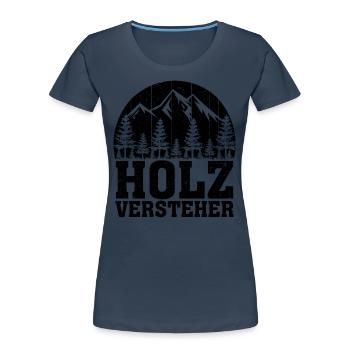 Holzversteher Chainsaw Retro Forest Woodworker - Frauen Premium Bio T-Shirt - Navy - Vorne - Mia (176cm)