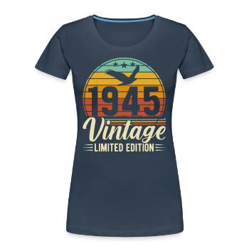 1945 - Ein zeitloses Meisterwerk - Frauen Premium Bio T-Shirt - Navy - Vorne - Mia (176cm)