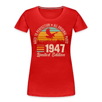 1947 - A Vintage Masterpiece - Women's Premium Organic T-Shirt - navy - Front - Mia (176cm)