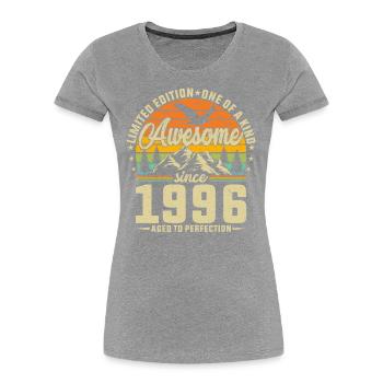 Vintage 1996 - Born Legends Birthday - Women's Premium Organic T-Shirt - navy - Front - Mia (176cm)