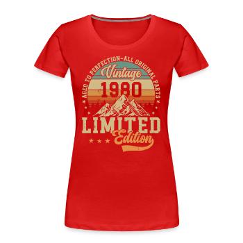 Vintage 1980 Legends - Frauen Premium Bio T-Shirt - Navy - Vorne - Mia (176cm)