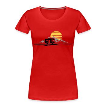 Freizeit - Wohnmobil Berge - Frauen Premium Bio T-Shirt - Navy - Vorne - Mia (176cm)