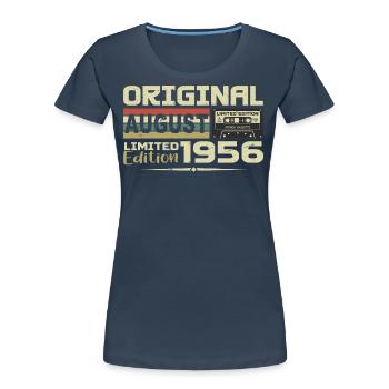 August 1956 - Born August 1956 Built August 1956 - Women's Premium Organic T-Shirt - navy - Front - Mia (176cm)