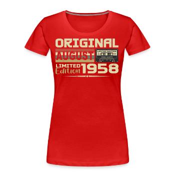 August 1958 - Born August 1958 Built August 1958 - Women's Premium Organic T-Shirt -  - Front - Mia (176cm)
