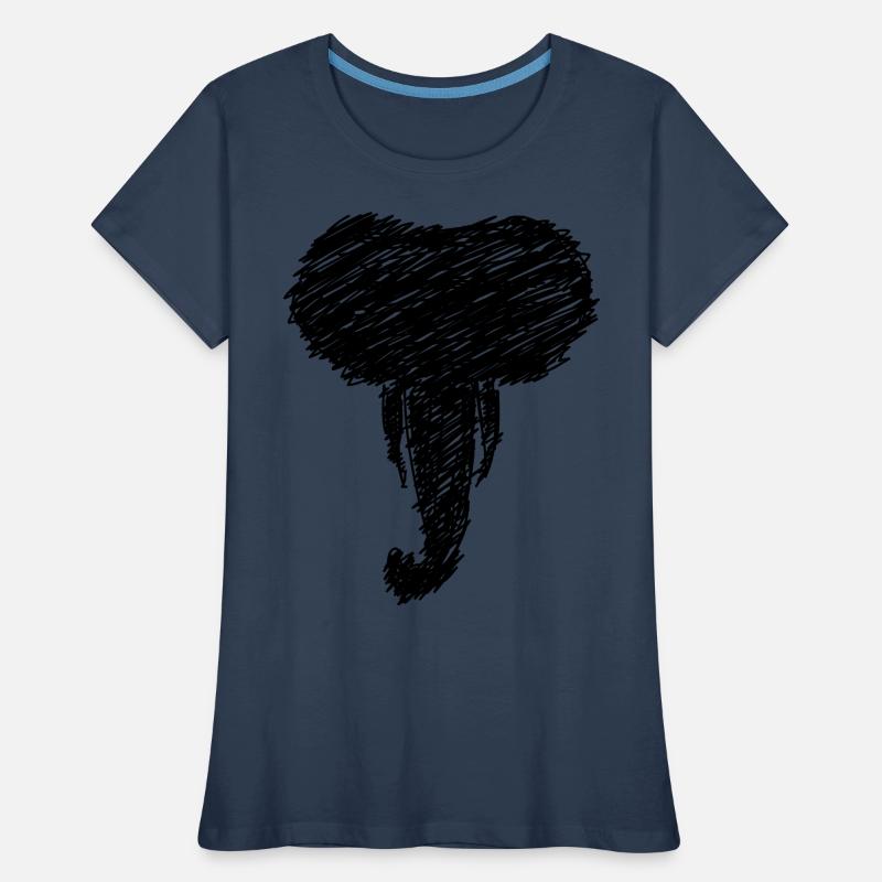 Elefant Kopf Tier Zeichnung Scribble Geschenk Frauen Premium Bio T-Shirt