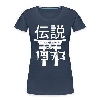Legend since May 1973 Birthday Gift - Women's Premium Organic T-Shirt - navy - Front - Mia (176cm)