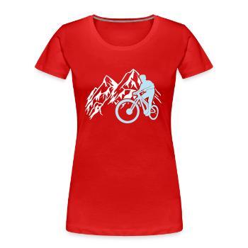 Downhill Mountain Bike Cycling Mountains Mountains - Women's Premium Organic T-Shirt - navy - Front - Mia (176cm)